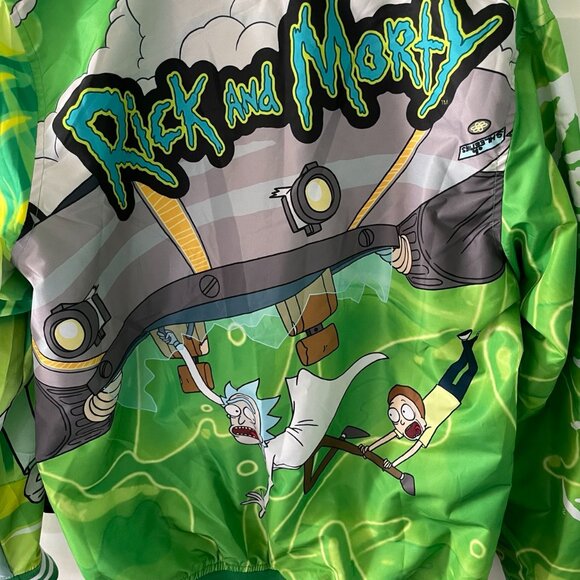 NWT Rick and Morty Adult Swim Green Members Only Bomber Jacket - Picture 8 of 10